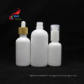 50ml opal white glass dropper pump spray bottle for hair oil serum lotion luxury cosmetic set packaging WP-16B